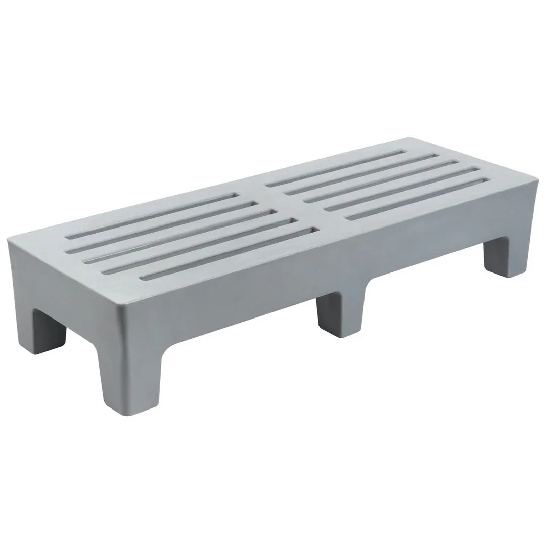 Winholt PLSQ-5-1222-GY 22" x 60" x 12" Solid Plastic Perforated Gray Dunnage Rack with 2200 lb. Capacity, 1-Tier