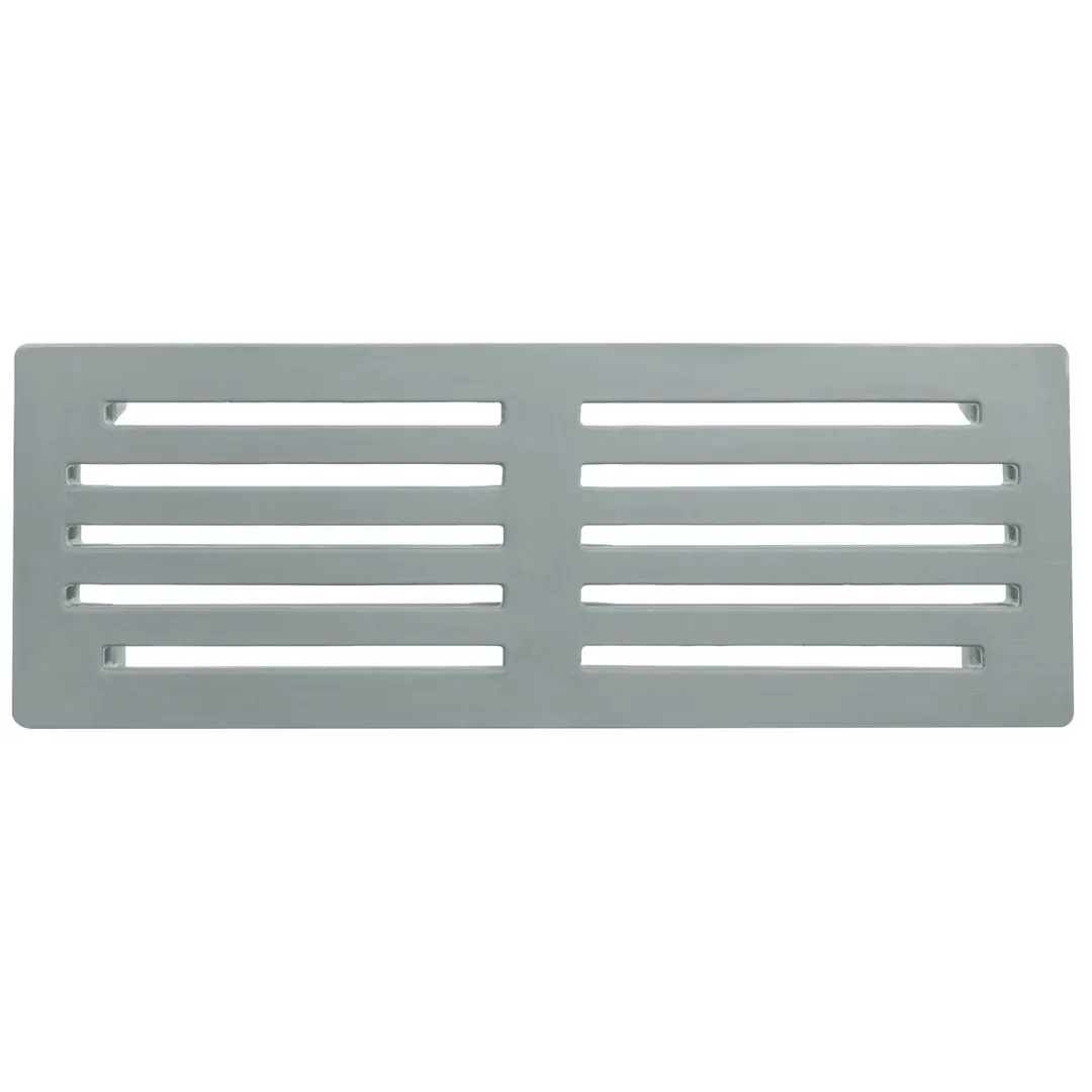Winholt PLSQ-5-1222-GY 22" x 60" x 12" Solid Plastic Perforated Gray Dunnage Rack with 2200 lb. Capacity, 1-Tier