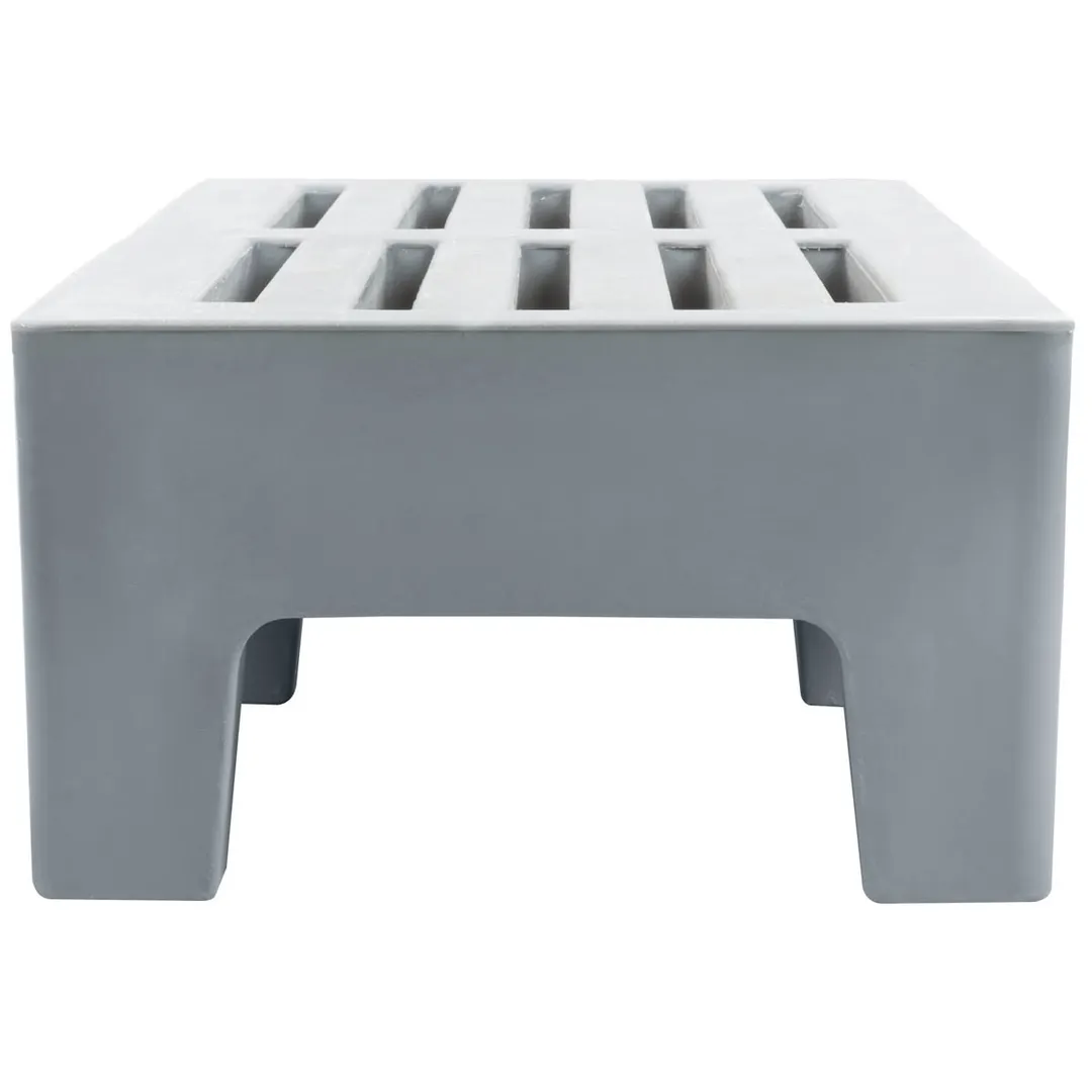 Winholt PLSQ-5-1222-GY 22" x 60" x 12" Solid Plastic Perforated Gray Dunnage Rack with 2200 lb. Capacity, 1-Tier