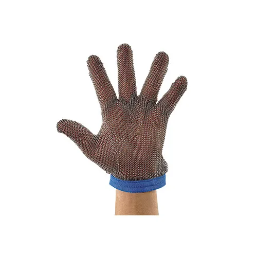 Winco PMG-1L Large Cut Resistant Glove , Stainless Steel, Blue Wrist Band