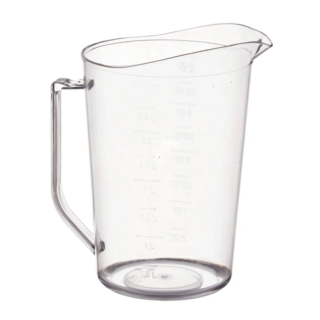Winco PMU-400 Measuring Cup, 4 qt., with Raised Graduation Markings