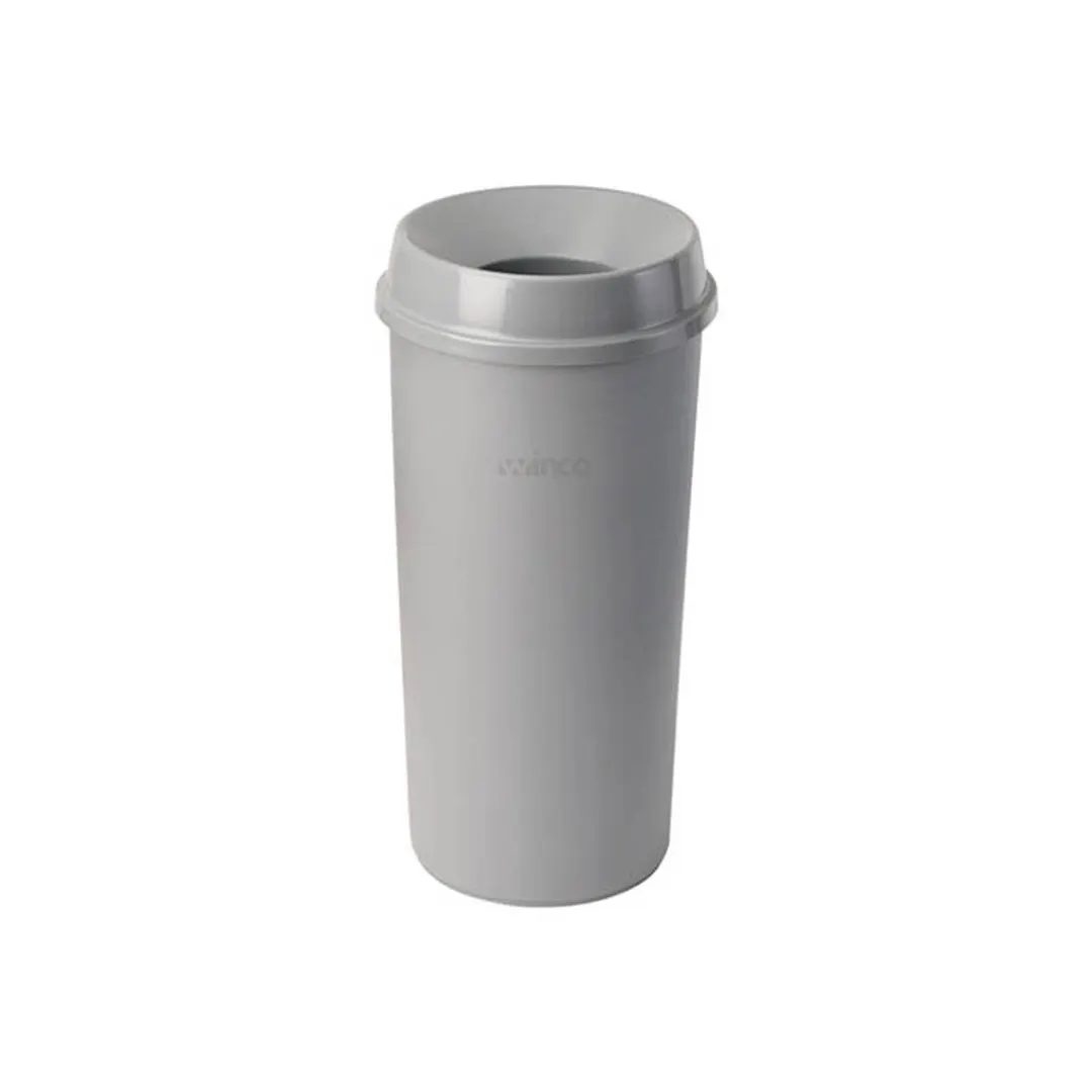 Winco PTCR-22G Trash Can, 22 Gallon, 16" Dia. X 30-1/2"H, Round, Tall, Gray