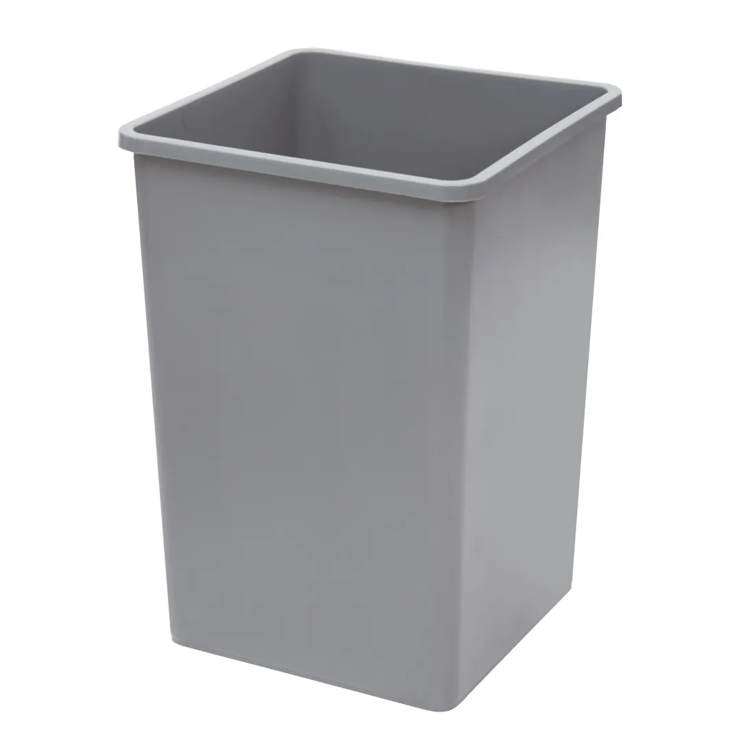 Winco PTCS-35G Trash Can, 35 Gallon, 19-1/2"W X 27-5/8"H, Square, Tall, LDPE