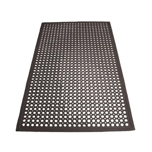 Winco RBM-35K-R Anti Fatigue Floor Mat w/ Beveled Edges, Rolled, Rubber, Black - 3 x 5 x 1/2"
