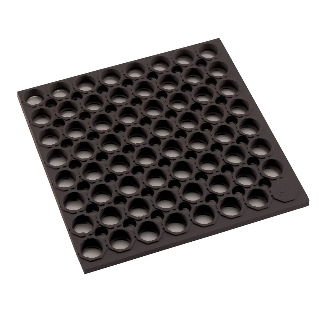 Winco RBMH-35K-R Anti Fatigue Floor Mat,  Rubber, Black - 3' x 5' x 3/4"