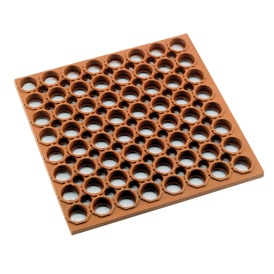 Winco RBMH-35R Red Grease Resistant Rubber Floor Mat - 3' x 5', 3/4" 
