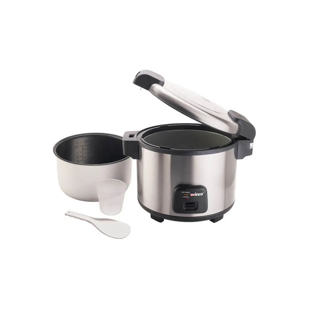 Winco RC-S301 Commercial Electric Rice Cooker, 60 Cups, Non-Stick Pot, 120V, 1550W