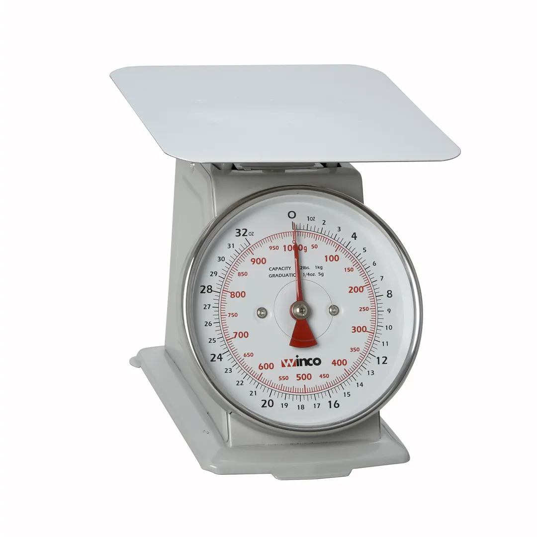 Winco SCAL-62 6-1/2" Dial Portion Scale, 1-9 lb Capacity, 2lb/1kg 1/4oz/5g Graduation, Steel, 7-7/8" Platform