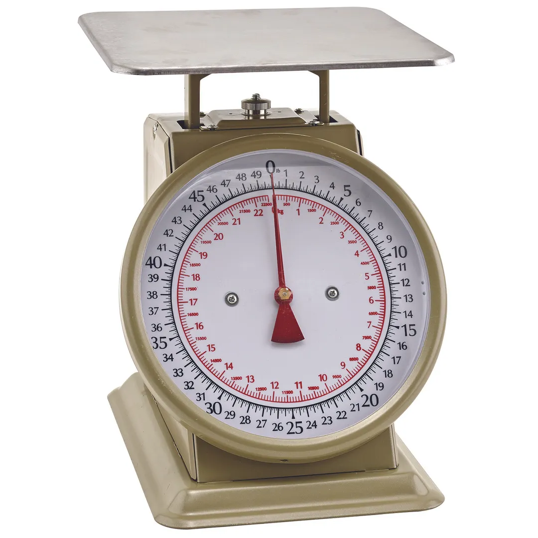 Winco SCLH-2 - 2 lb Dial Portion Scale, 8"x8" Stainless Platform, 1-9 lb Capacity, Painted Enamel Steel
