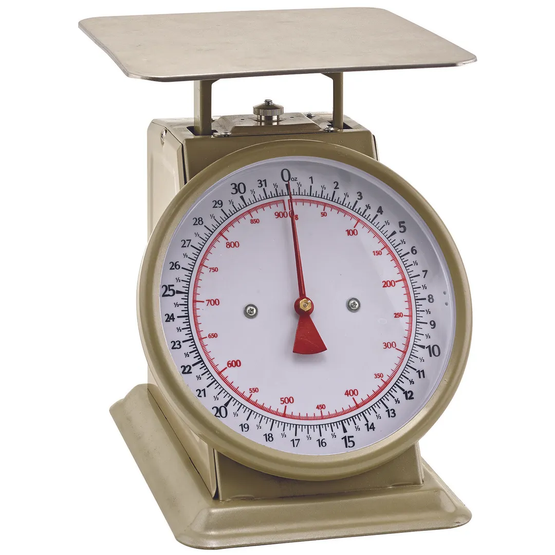 Winco SCLH-50 50 Lb Mechanical Dial Portion Scale, 8x8 Stainless Steel Platform, 11-2/5W x 9-1/10D x 10-1/5H