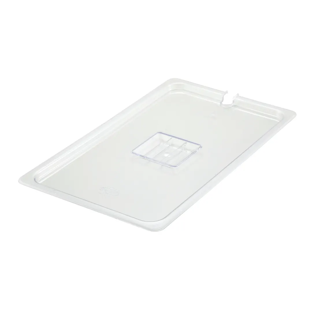 Winco SP7100C Poly-Ware Food Pan Cover, 1/1 Size, Slotted, Polycarbonate