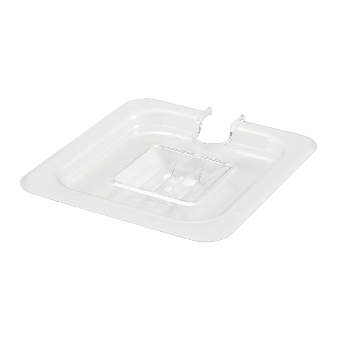 Winco SP7600C 1/6 Size Slotted Food Pan Cover w/ Handle, Polycarbonate