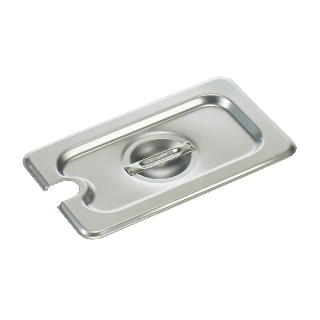 Winco SPCN Steam Table Pan Cover, 1/9 Size, Slotted, with Handle