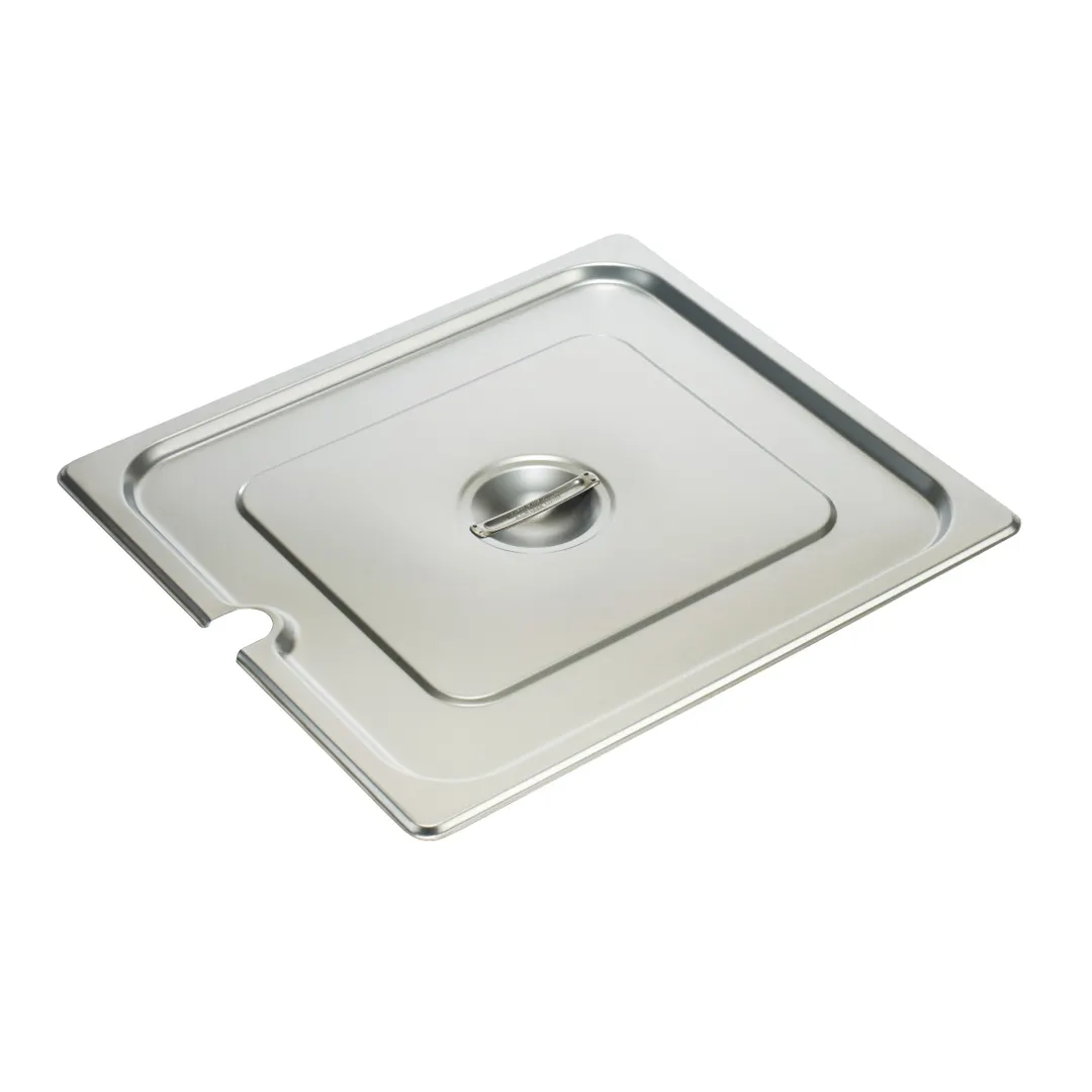 Winco SPCTT 2/3 Size Slotted Stainless Steel Steam Table Pan Cover, with Handle