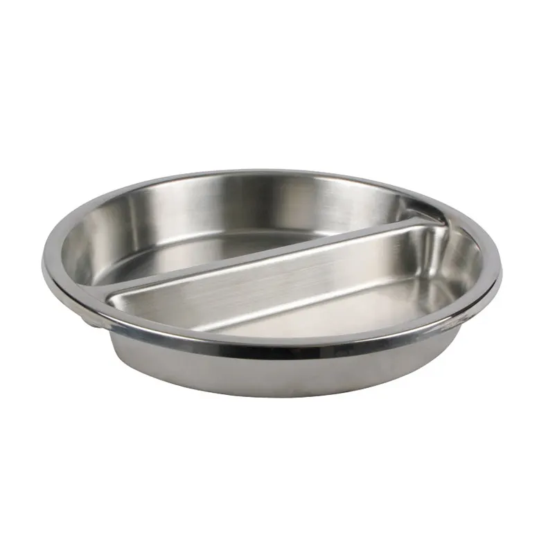 Winco SPFD-2R Chafer Food Pan, 6 Qt., 15-1/4" Dia., Round, Divided