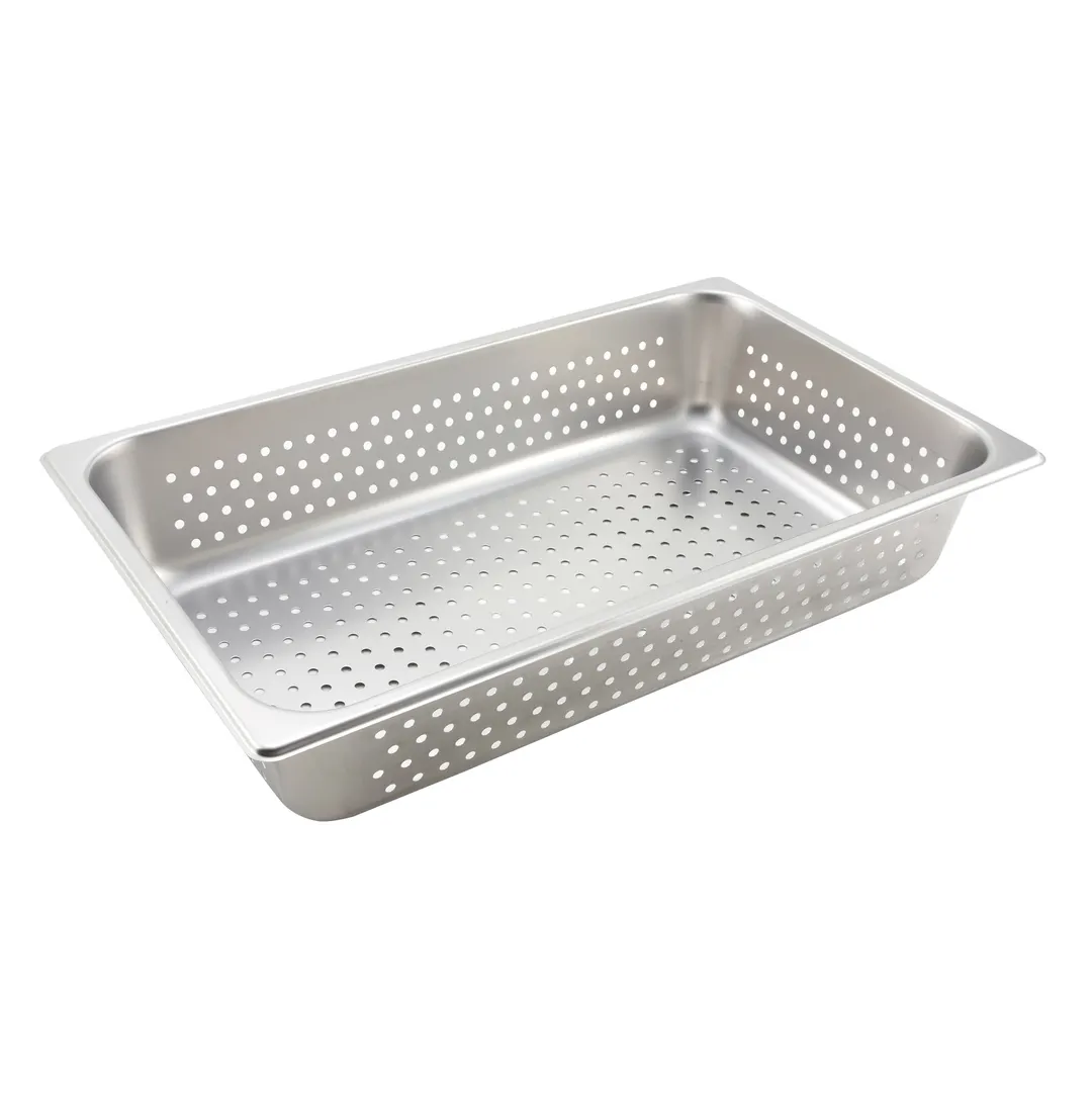 Winco SPFP4 NSF Full Size Perforated Steam Table Pan, 4" Deep