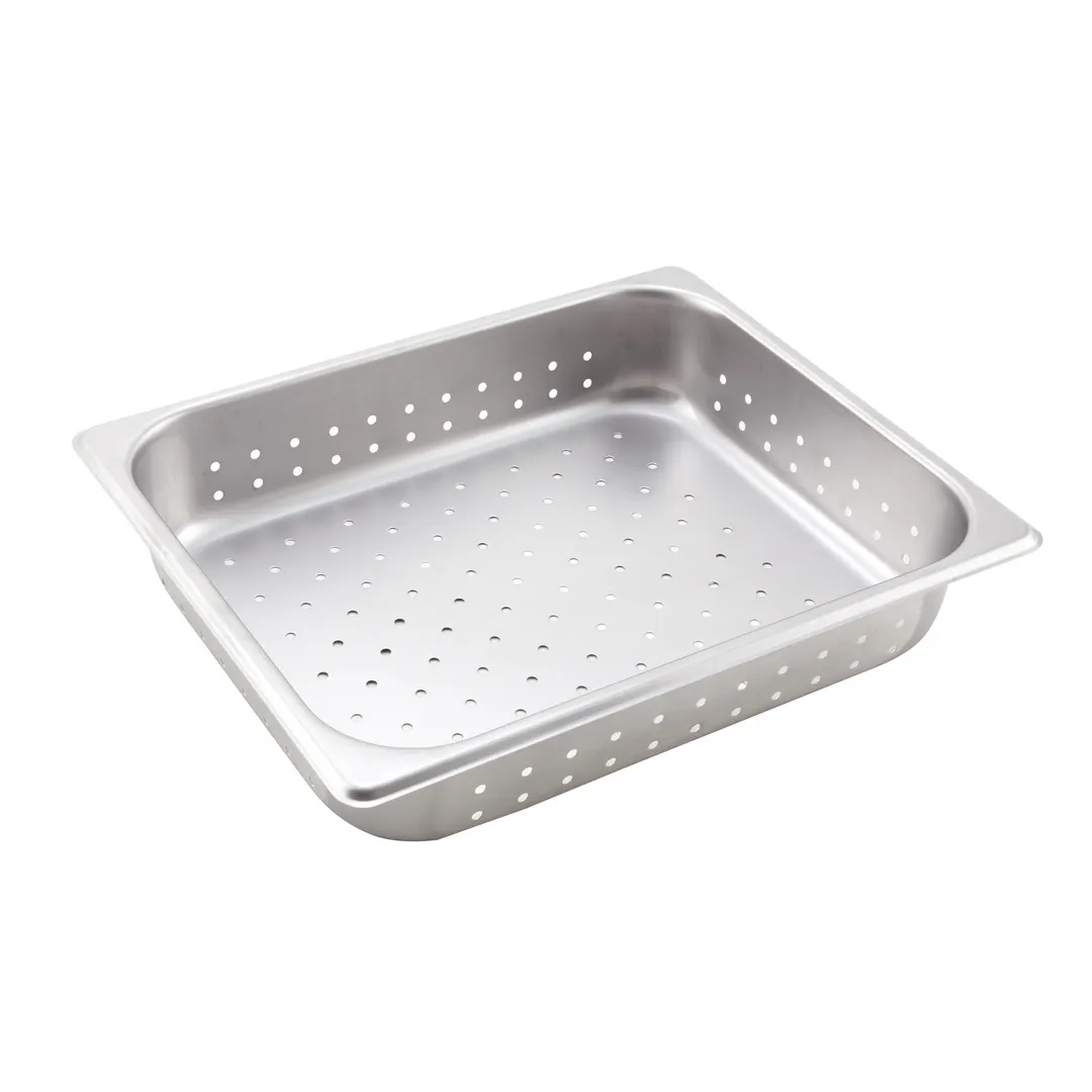 Winco SPJH-202PF  22 Gauge 2 1/2" Half Size Stainless Steel Perforated Steam Table Pan 