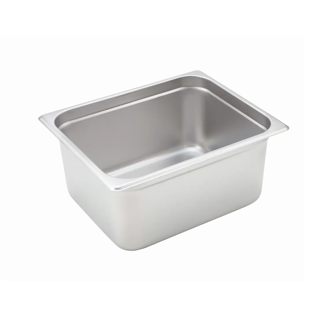 Winco SPJH-206 22 Gauge 6" Half Size Solid Anti-Jam Steam Table Pan 