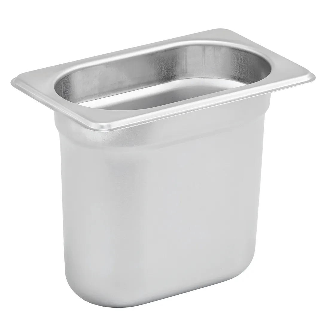 Winco SPJH-906GN  6" Deep 1/9 Size 22 Gauge Stainless Steel Anti-Jamming Steam Table Pan