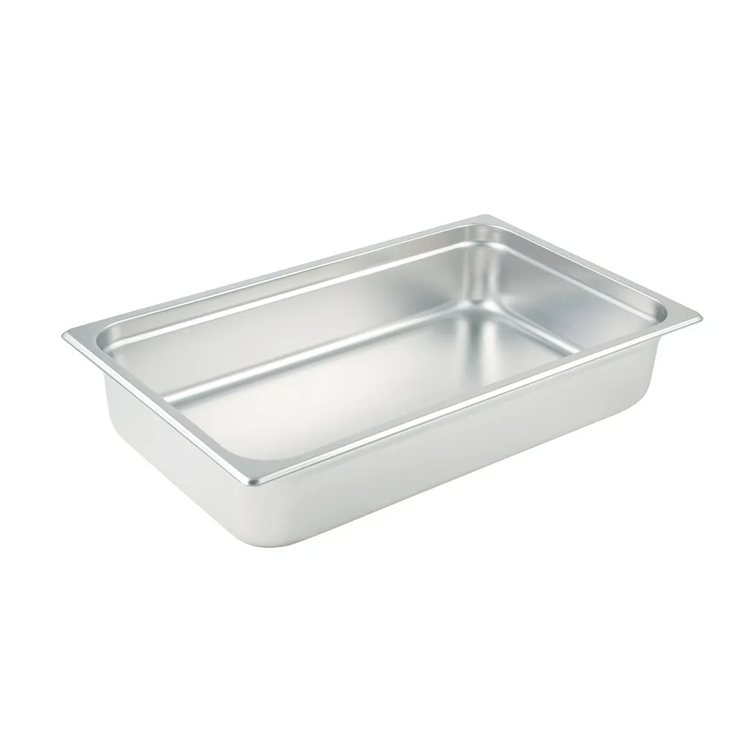 Winco SPJL-104 25 Gauge 4" Full Size Solid Anti-Jam Steam Table Pan