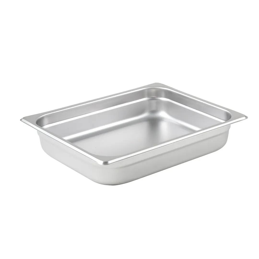 Winco SPJP-202 23 Gauge 2 1/2" Half Size Solid Anti-Jam Steam Table Pan