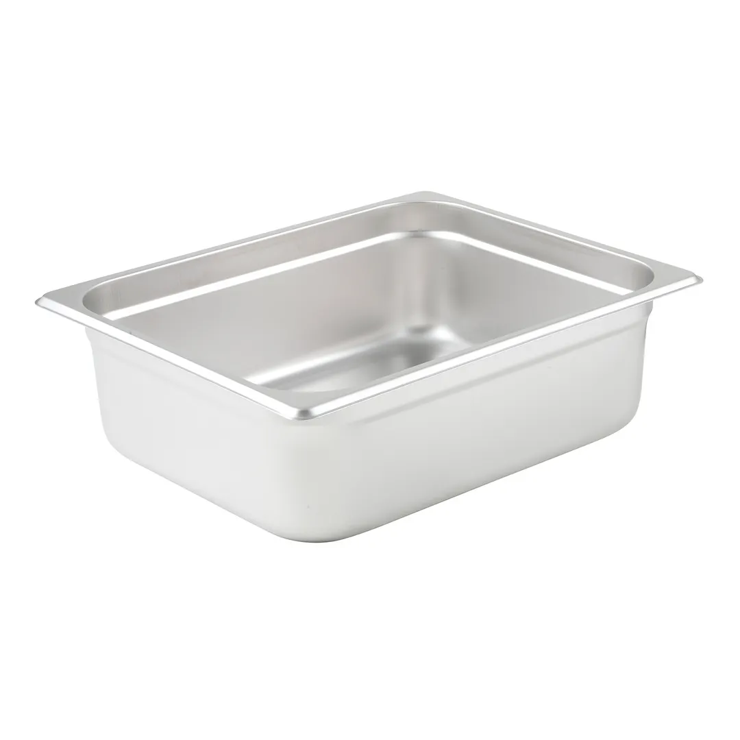 Winco SPJP-204 23 Gauge 4" 1/2 Size Solid Anti-Jam Steam Table Pan 