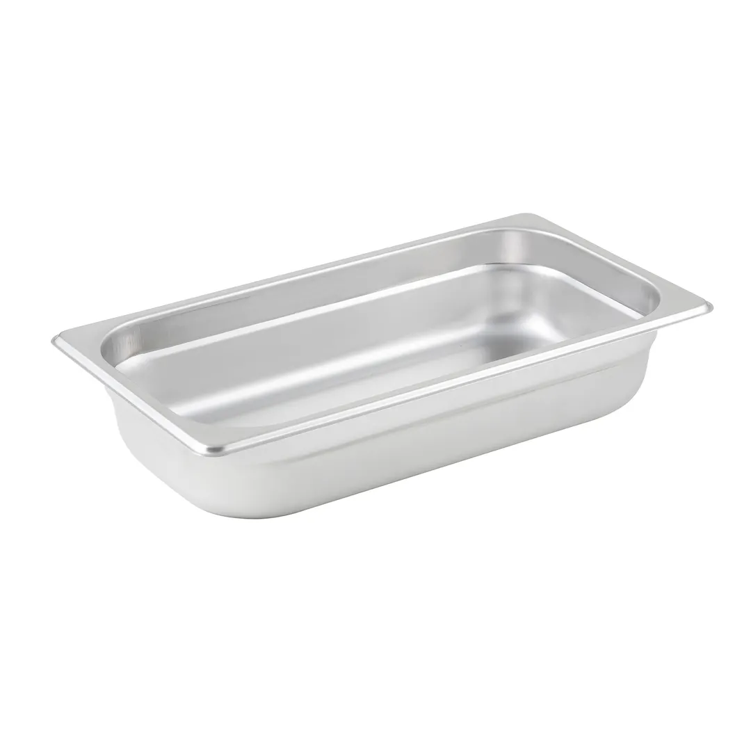 Winco SPJP-302 23 Gauge 2 1/2" 1/3 Size Solid Anti-Jam Steam Table Pan 