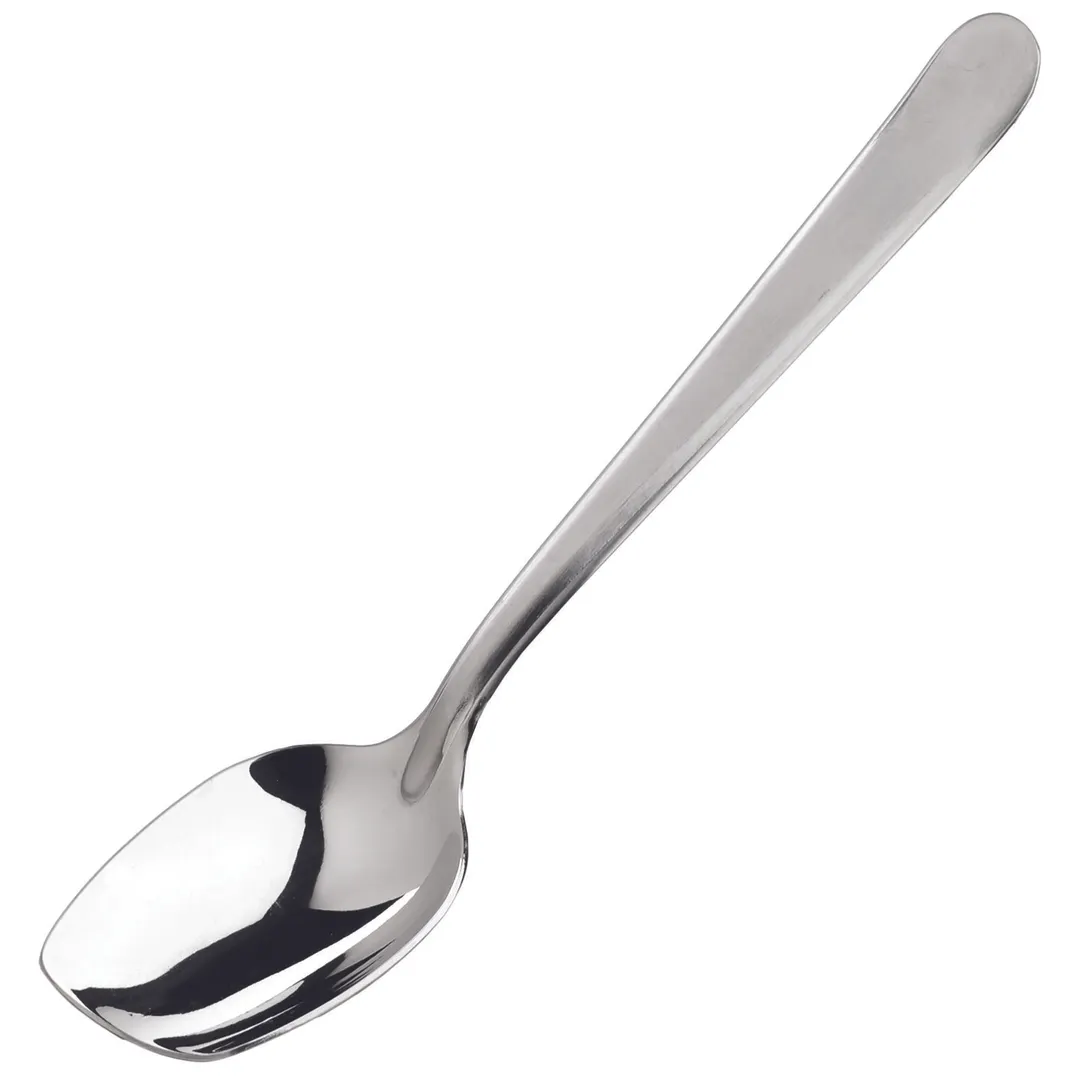 Winco SPS-S8 8" Stainless Steel Slanted Plating Spoon, Satin Finish