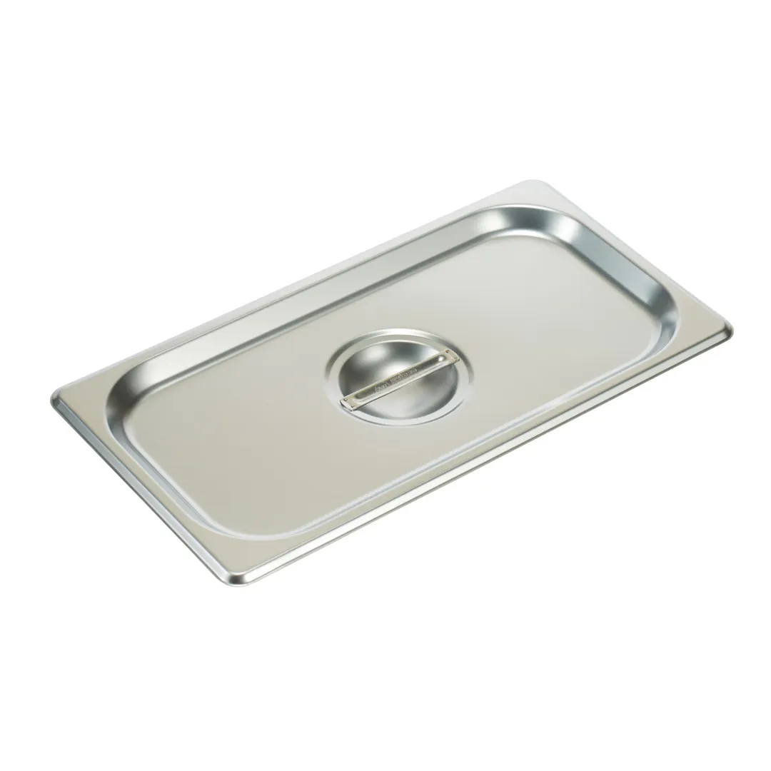 Winco SPSCT Steam Table Pan Cover, 1/3 Size, Solid, with Handle