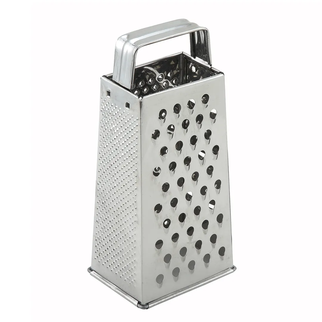 Winco SQG-1 Stainless Steel Tapered Box Cheese Grater w/ Handle, 4" x 3" x 9"