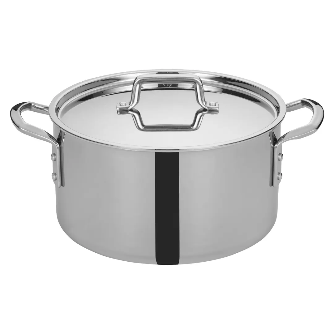 Winco TGSP-12 12 qt Tri-Gen™ Induction-Ready Stock Pot, 12" Dia. X 8-1/4"H, Round