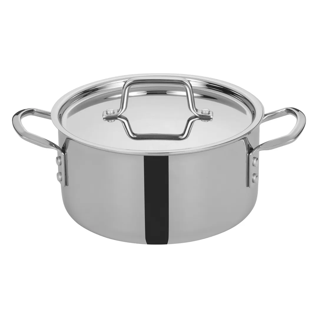 Winco TGSP-4  4-1/2 qt Tri-Gen™ Induction-Ready Stock Pot, 8-1/2" Dia. x 6-1/2"H, Round