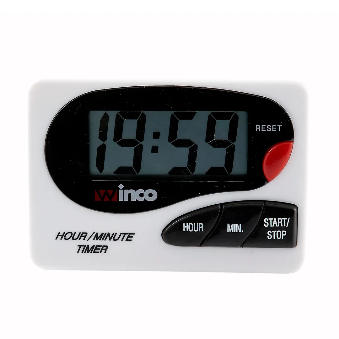 Winco TIM-85D Digital Timer, 20 Hours, with 20 Minute Stopper, LCD, Large