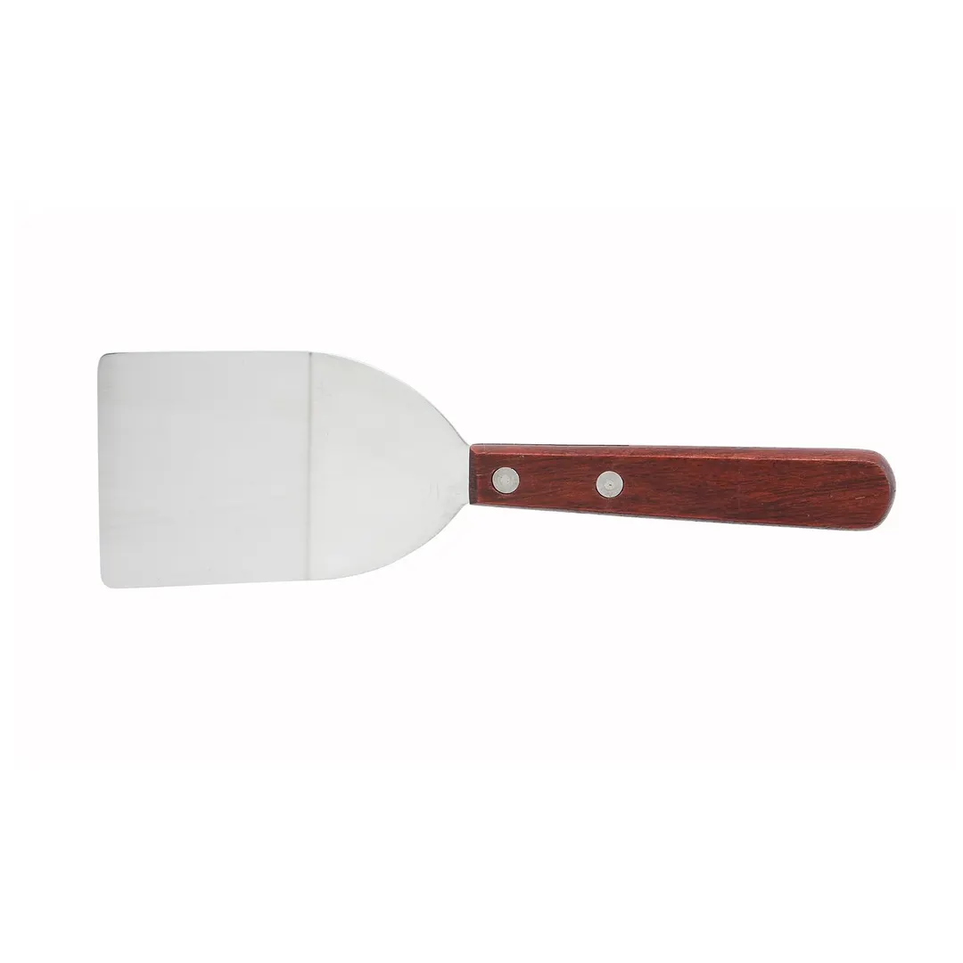 Winco TN32 Mini Stainless Steel Turner, 2" x 2-1/4" Blade, Wooden Handle, Satin Finish