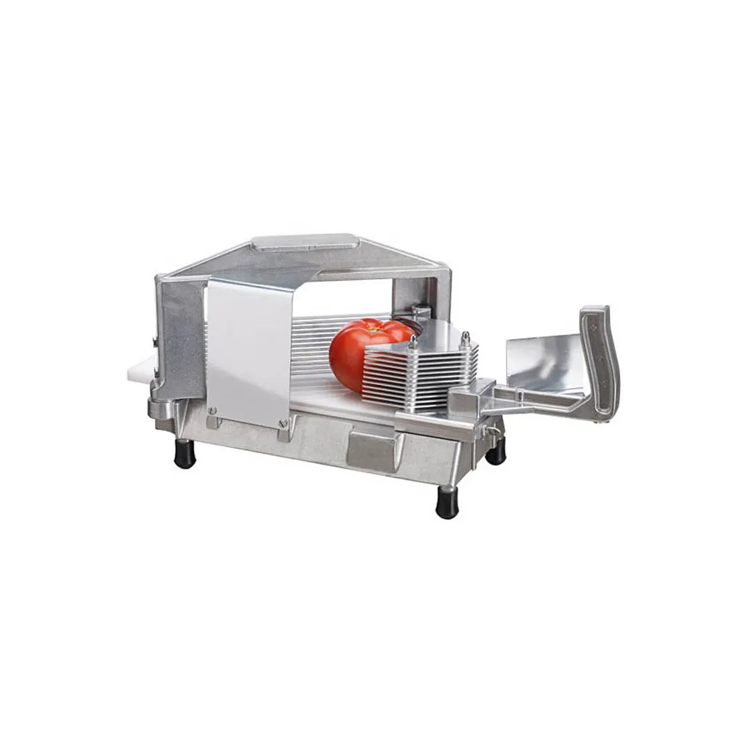 Winco TTS-250S Kattex 1/4" Serrated Stainless Steel Blade Tomato Slicer, Manual, Cast Aluminum Frame, Use