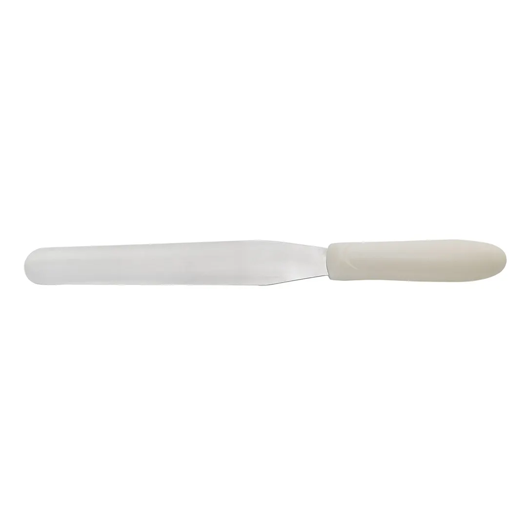 Winco TWPS-7 7-15/16" Blade Stainless Steel Bakery Spatula w/ White Polypropylene Handle