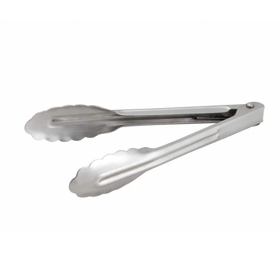 Winco UT-7 7" Stainless Steel Heavy Weight Utility Tongs
