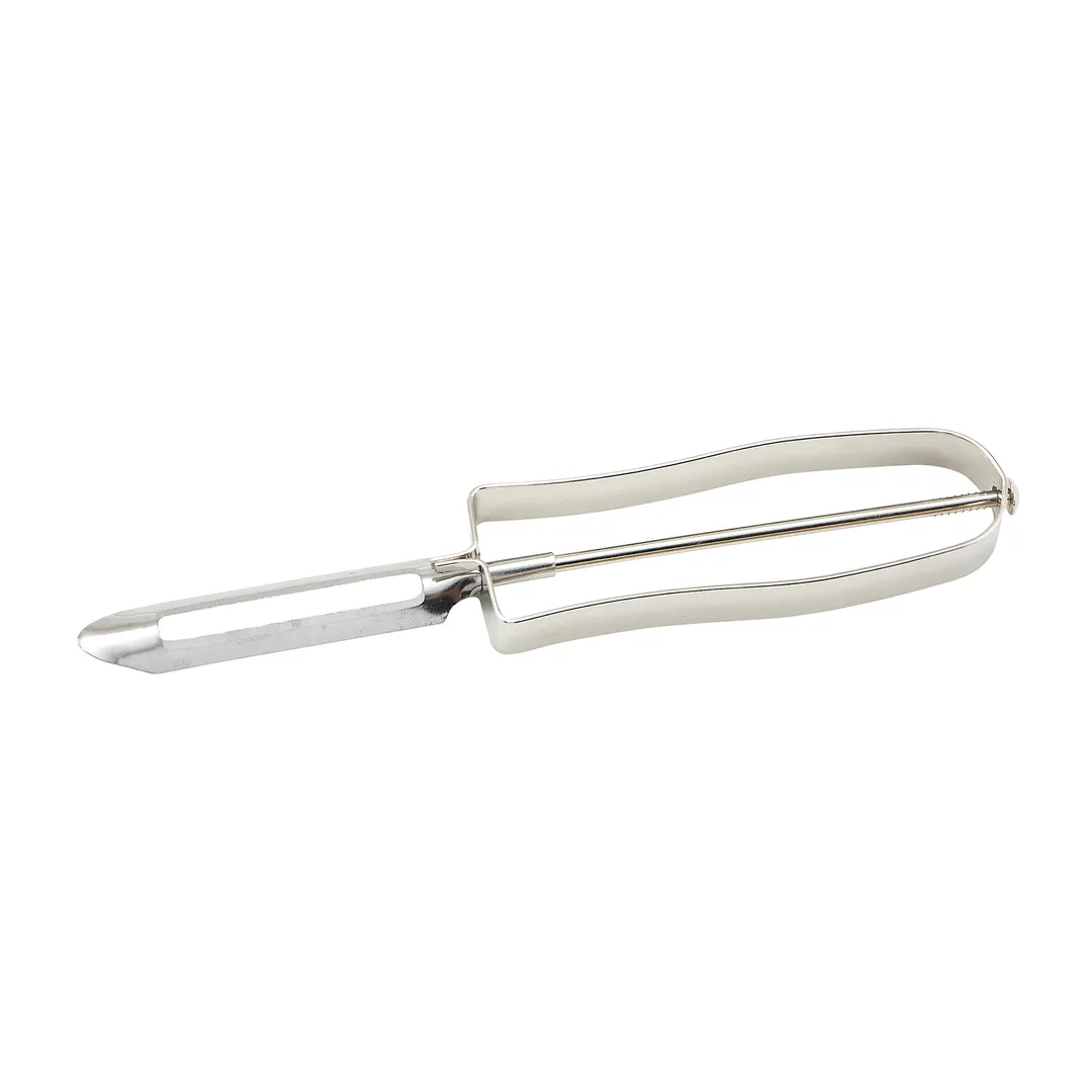 Winco VP-1 Straight Vegetable Peeler, 6" Nickel-Plated Handle, Smooth Edge, Carded, 1 Dozen