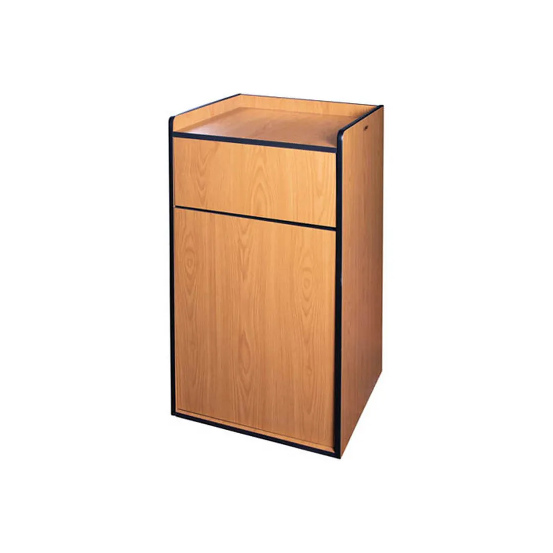 Winco WR-35 Waste Receptacle, 23-1/2"L x 23-3/4"W x 44"H, Up To 35 Gallon Trash Can, Wood