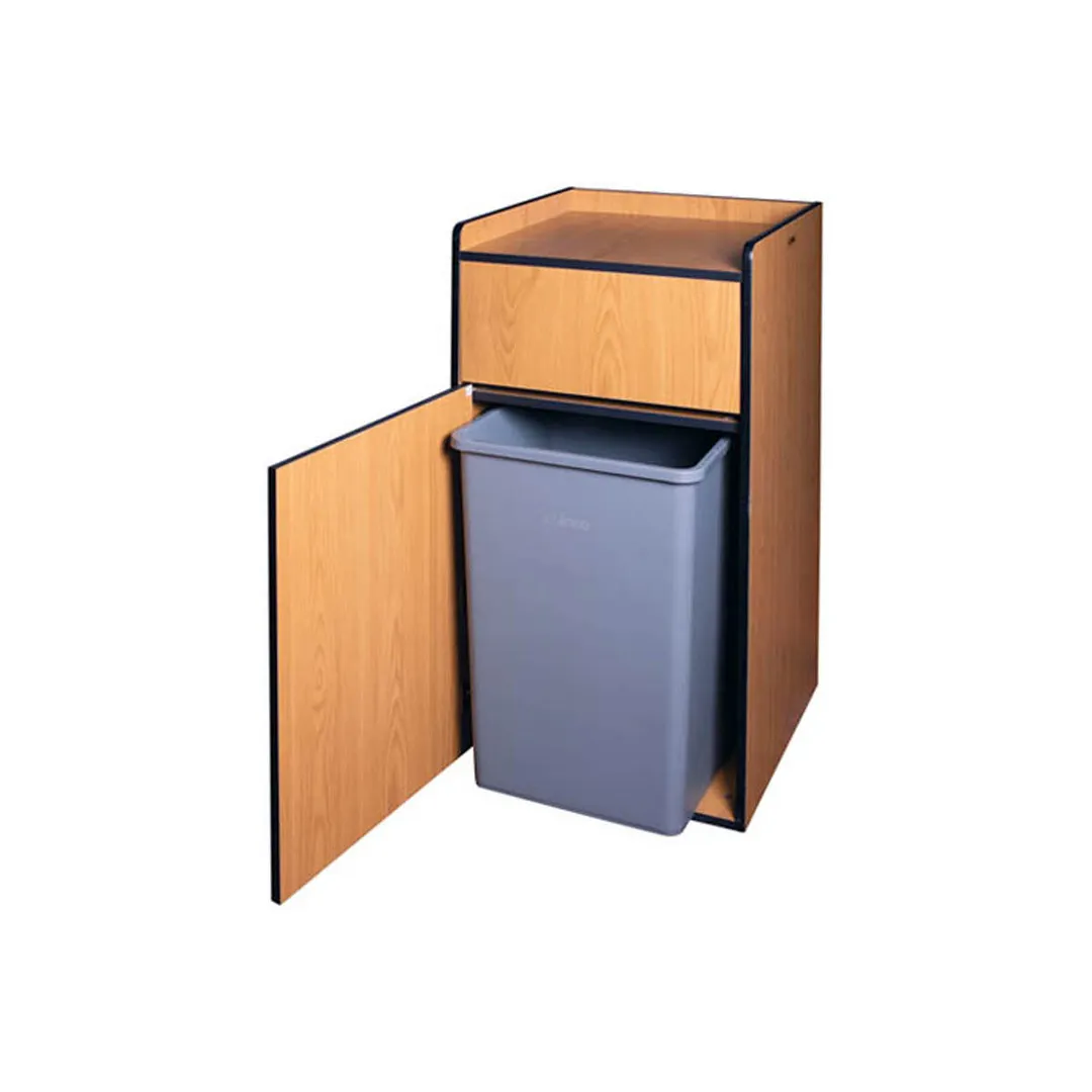 Winco WR-35 Waste Receptacle, 23-1/2"L x 23-3/4"W x 44"H, Up To 35 Gallon Trash Can, Wood