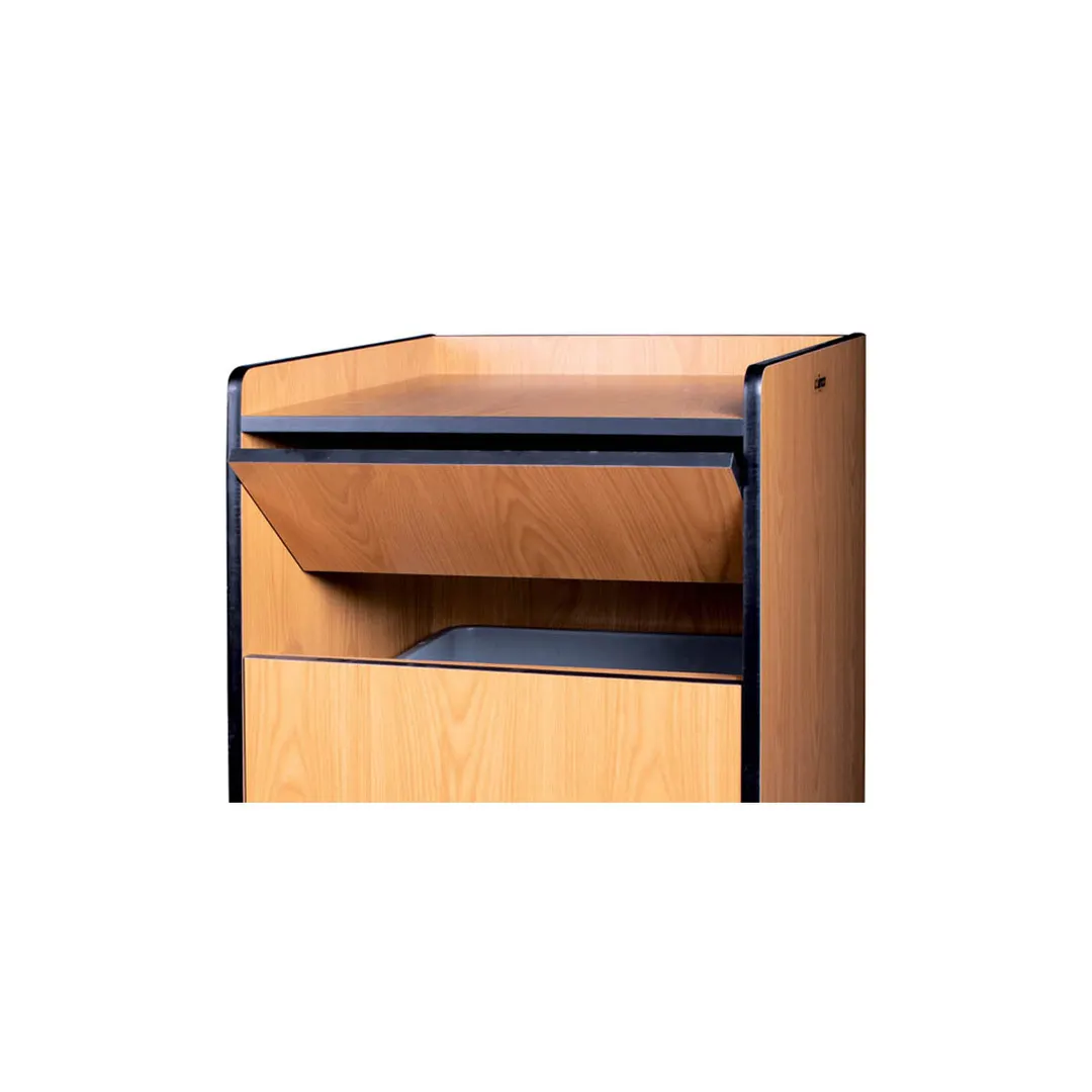 Winco WR-35 Waste Receptacle, 23-1/2"L x 23-3/4"W x 44"H, Up To 35 Gallon Trash Can, Wood