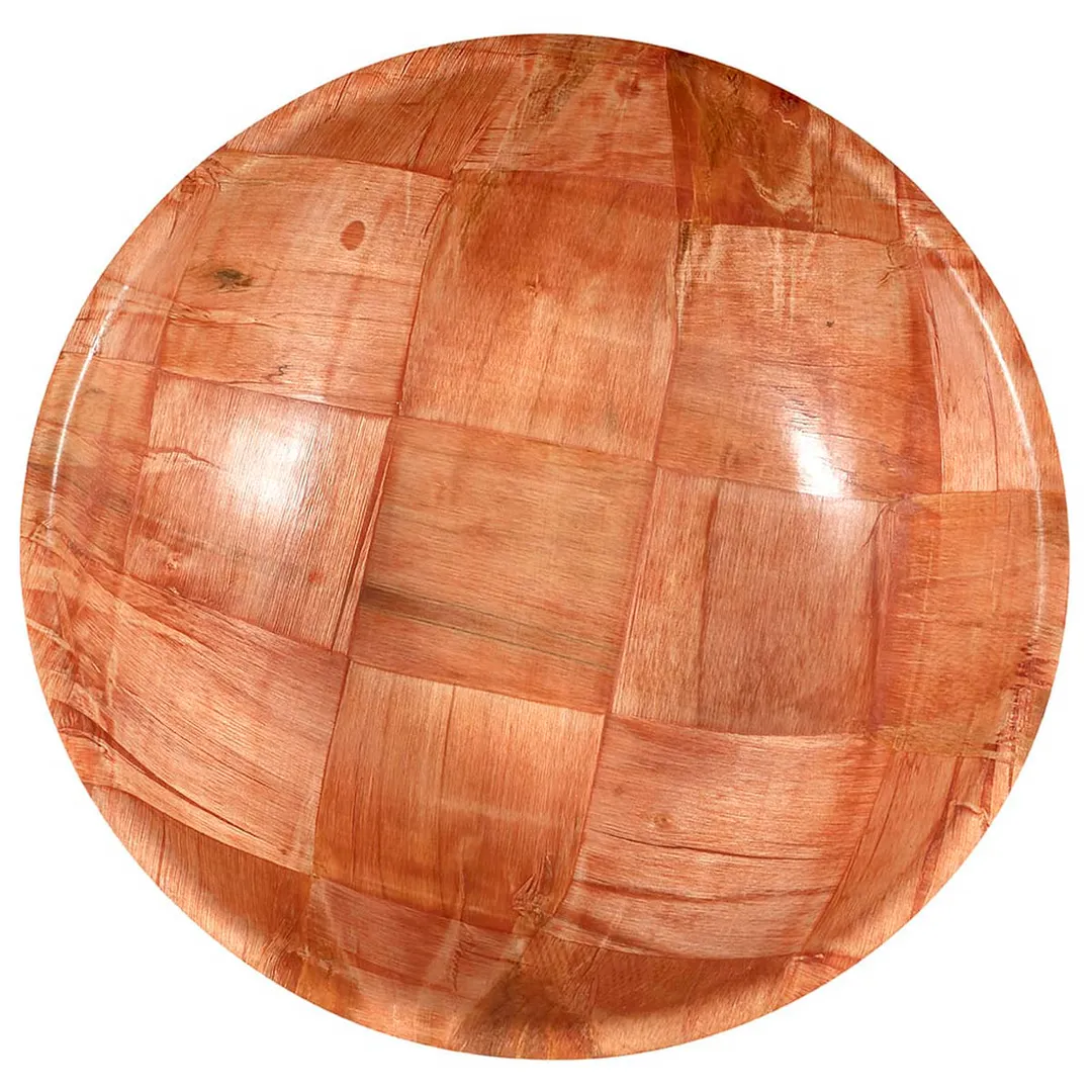 Winco WWB-10 10" Round Salad Bowl, Woven Wood