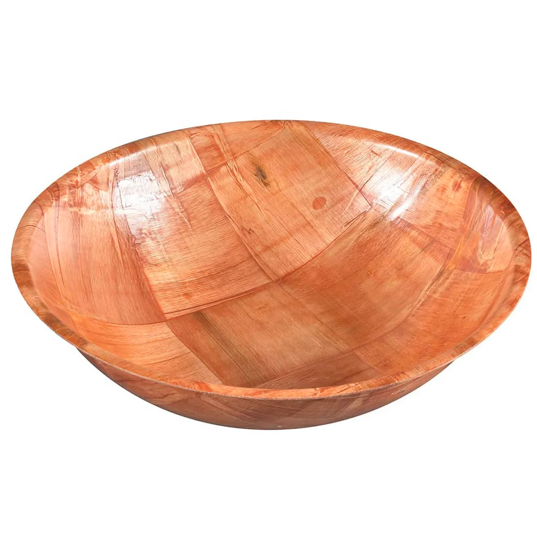 Winco WWB-10 10" Round Salad Bowl, Woven Wood