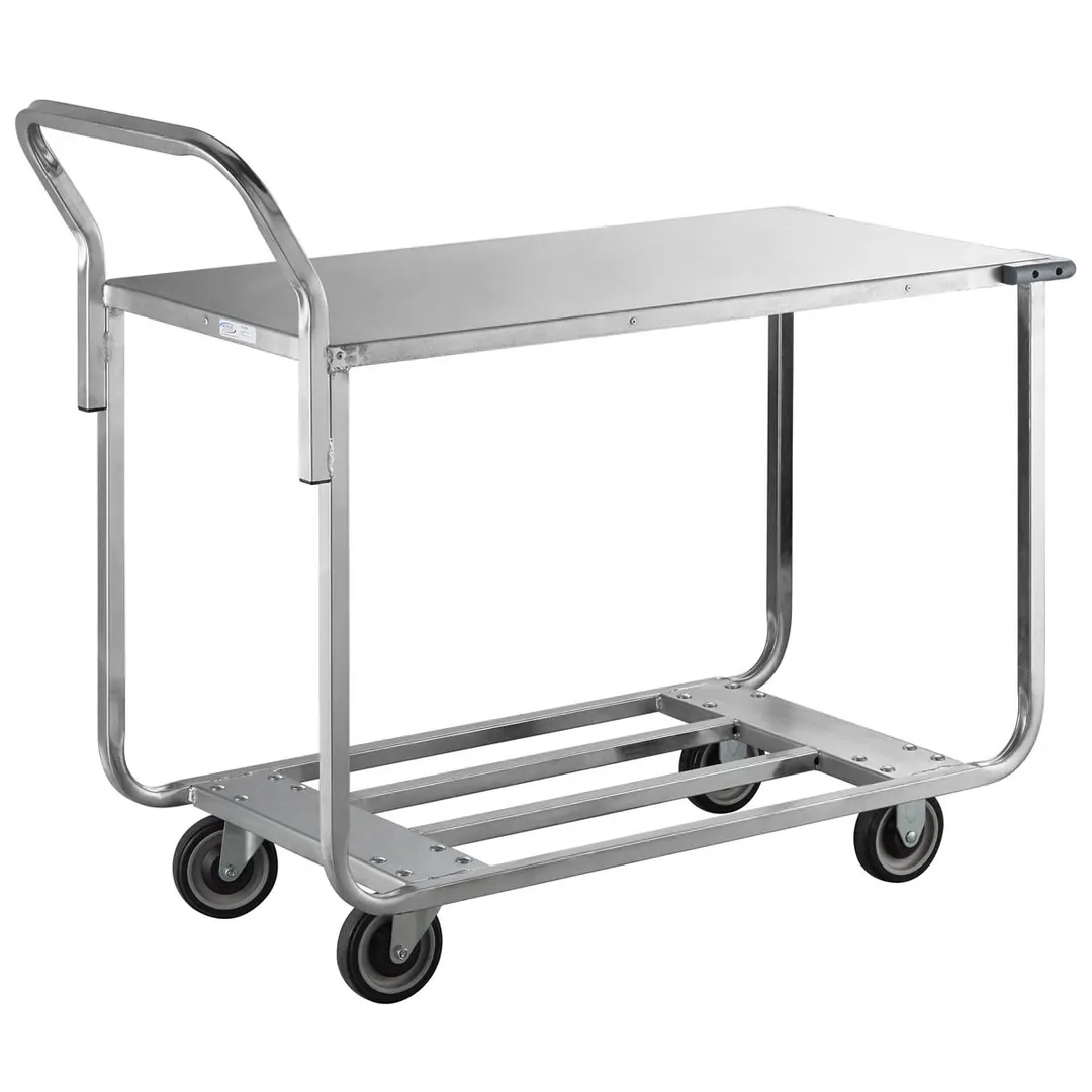 Winholt WX-1000KA-B-WM Steel 2-Shelf Stocking & Marking Cart w/ Galvanized Solid Top