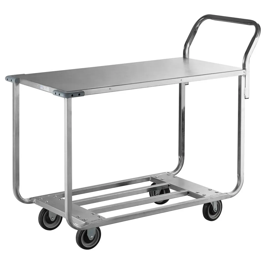 Winholt WX-1000KA-B-WM Steel 2-Shelf Stocking & Marking Cart w/ Galvanized Solid Top