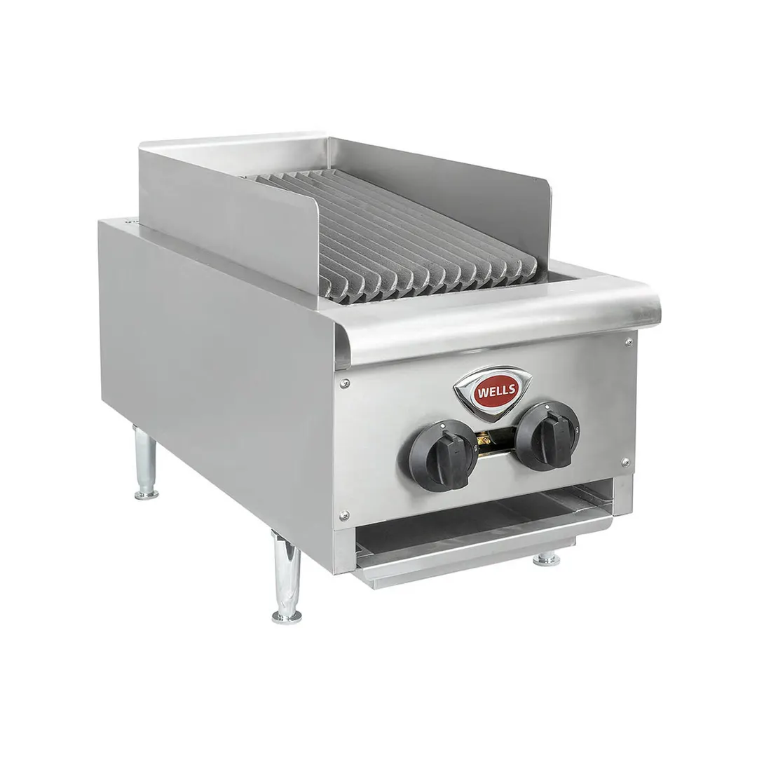 Wells HDCB-1230G 14" Countertop Heavy Duty Gas Radiant Charbroiler w/ (2) Burners, 40.000 BTU