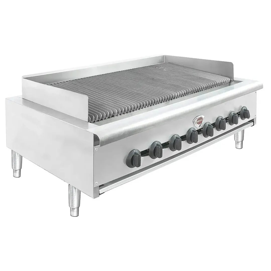 Wells HDCB-4830G 48" Countertop Heavy Duty Gas Radiant Charbroiler w/ (8) Burners, 160.000 BTU