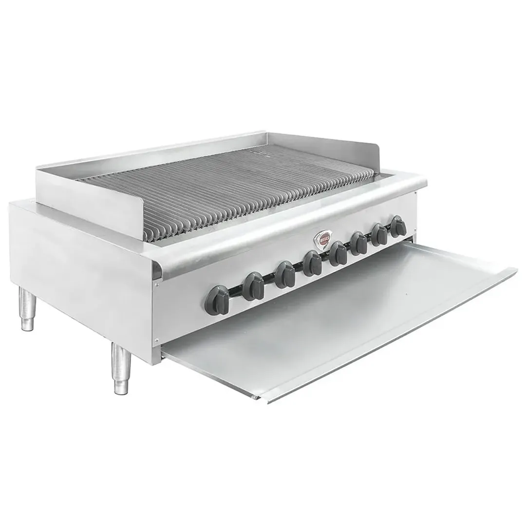 Wells HDCB-4830G 48" Countertop Heavy Duty Gas Radiant Charbroiler w/ (8) Burners, 160.000 BTU