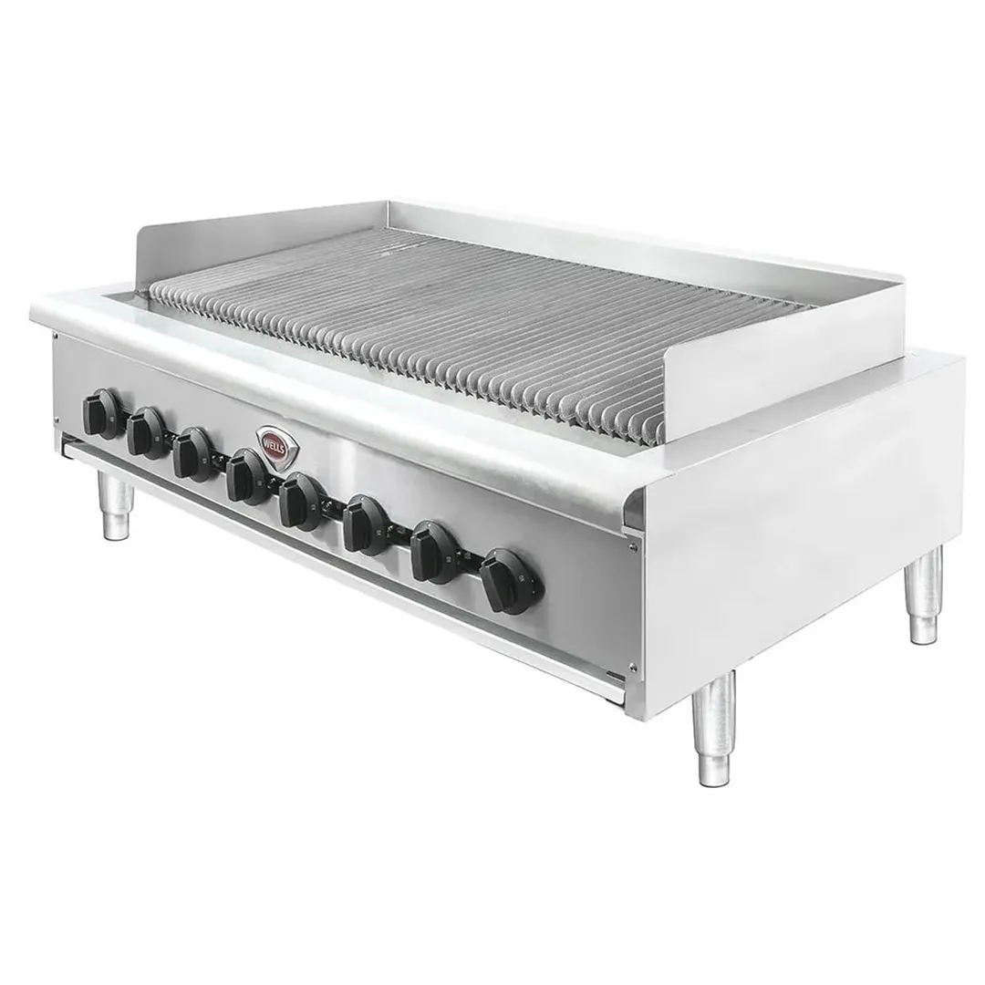 Wells HDCB-4830G 48" Countertop Heavy Duty Gas Radiant Charbroiler w/ (8) Burners, 160.000 BTU