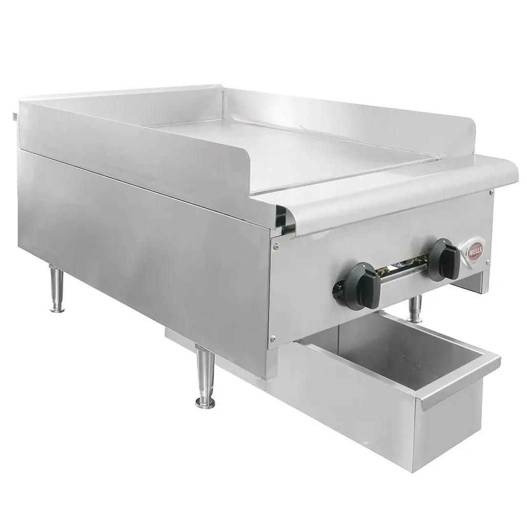 Wells HDG-2430G 24" Countertop Manual Gas Griddle, 3/4" Steel Plate, 60.000 BTU